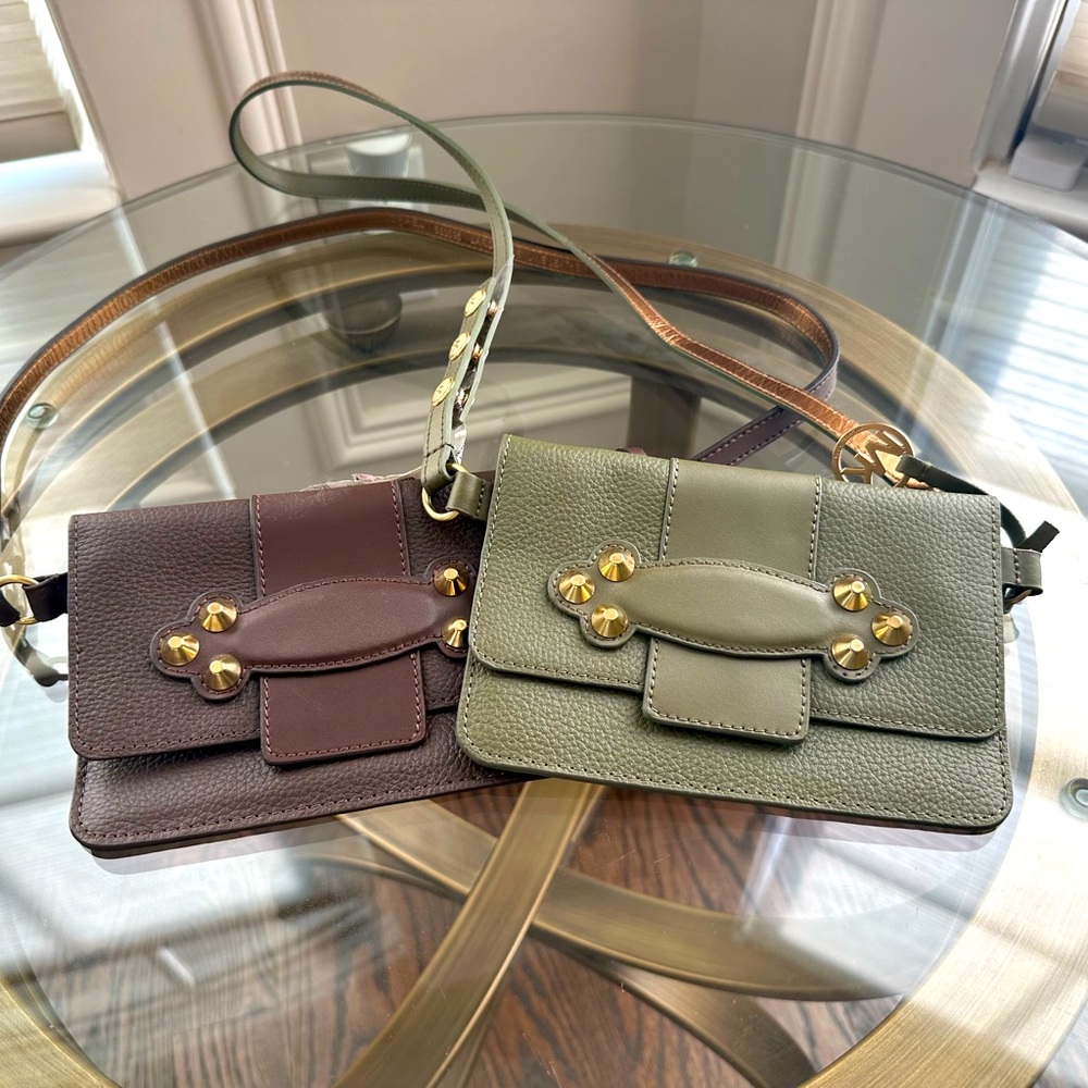 Brown and Green Michael Kors Belt Purses
